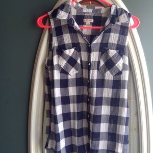 Plaid Button Down Tank